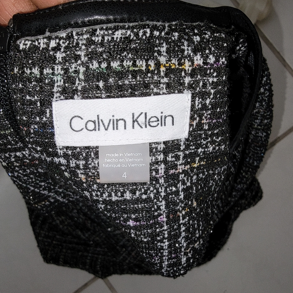 Calvin Klein Tweed Black Short Sleeve Dress - Picture 6 of 8